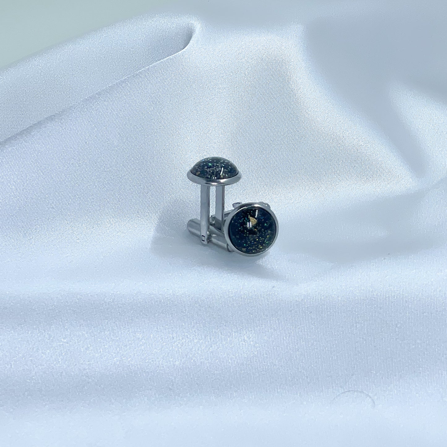 Promenade cufflinks (Black Glitter)